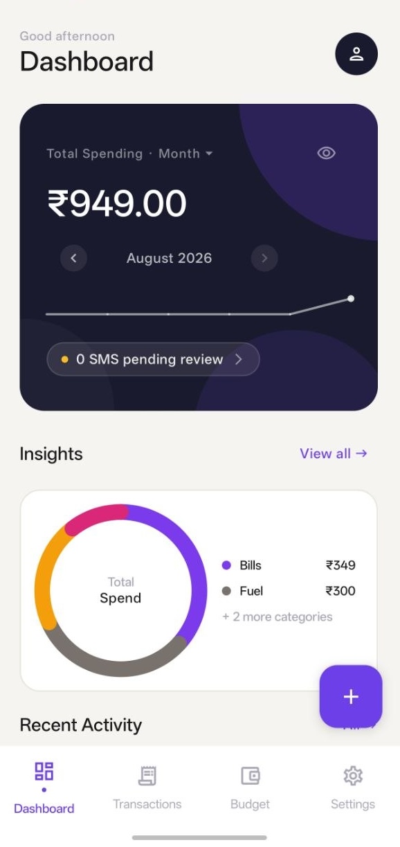 Catchspend dashboard screenshot
